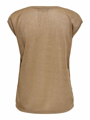 OnlSilvery vneck Lurex top  Toasted Co