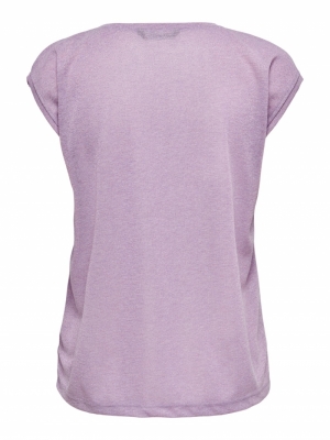 OnlSilvery vneck Lurex top Lavender Fog