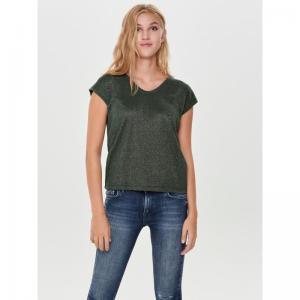 OnlSilvery vneck Lurex top Geen Gables