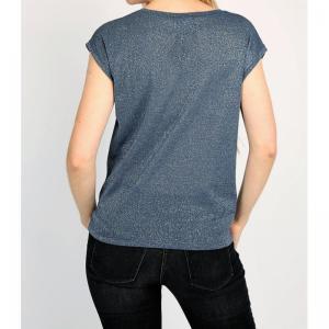 OnlSilvery vneck Lurex top Vintage Indigo