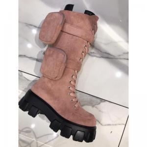 Army PRADA-Inspired Boots Pink