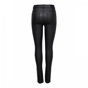 Lanna Mid Waist Coated Pants Black