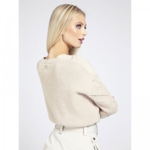 Emma V-neck Sweater. Ivory Bone