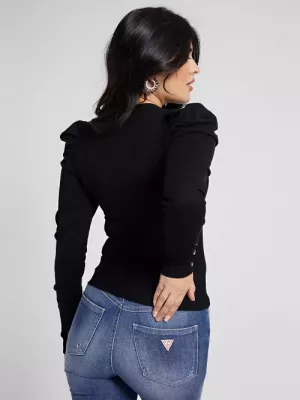 Carole V-Neck Sweater Jet black