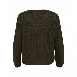 Miella V-Neck Pullover Black Olive