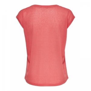 OnlSilvery vneck Lurex top Tea Rose