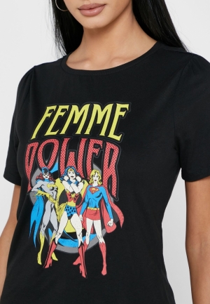 Julia Life T-shirt Black Femme Pow