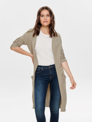 Marco Long Cardigan Beige Melange