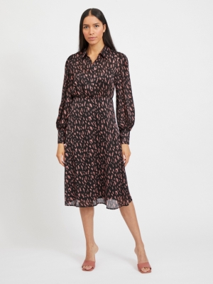 Printi Shirt Dress Black