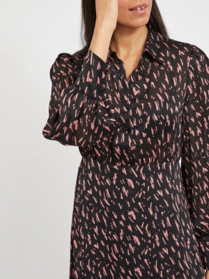 Printi Shirt Dress Black