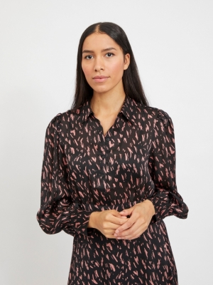 Printi Shirt Dress Black