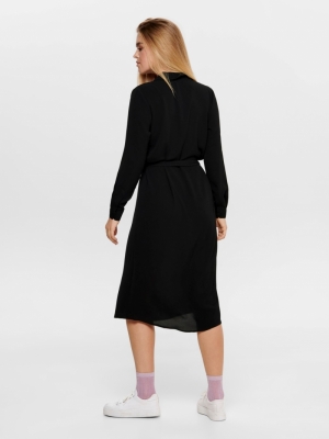 Pinto Midi Shirt Dress Black