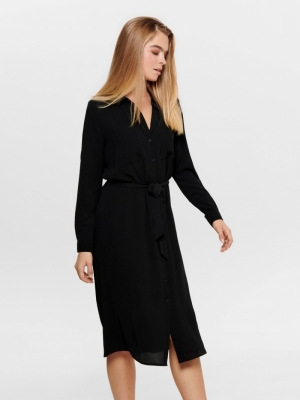 Pinto Midi Shirt Dress Black