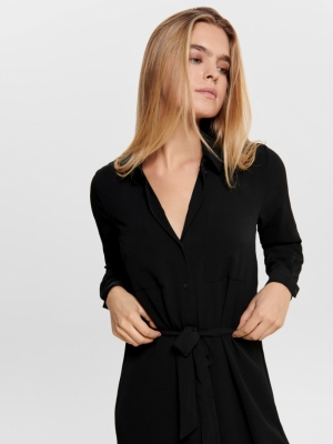 Pinto Midi Shirt Dress Black