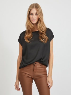 Ellette Satin Top Black