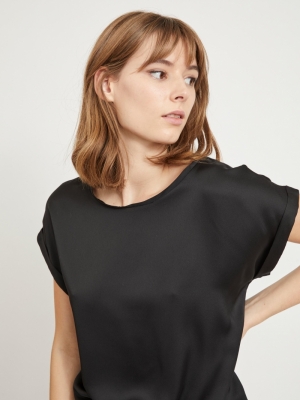 Ellette Satin Top Black