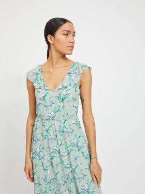 Micada Frill Ankle Dress Jadeite 