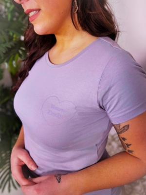 Chicago Life Print Top Lavender Gray