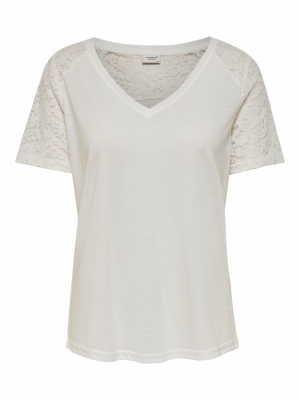 Stinne Lace Top. Cloud Dancer