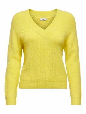 Sandy V-neck pullover. Yellow Cream