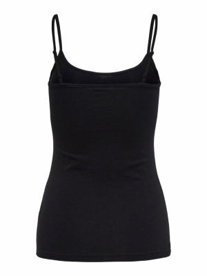 Ava Life Singlet Top. Black