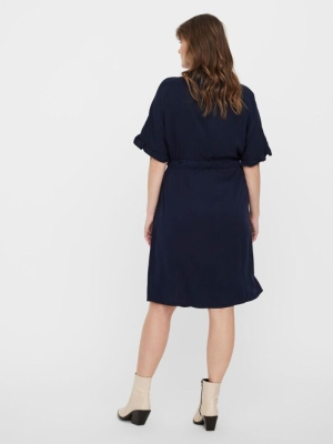 VMFANNI SS MIDI DRESS - K CURV 188780 Navy Bla