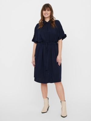 VMFANNI SS MIDI DRESS - K CURV 188780 Navy Bla