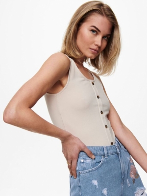 LiveLove Button Cropped Top Pumice Stone -