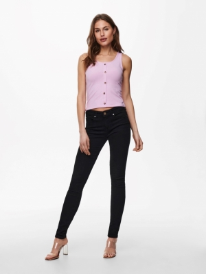 LiveLove Button Cropped Top Orchid Bloom