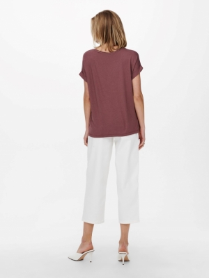 Moster O-Neck Top NOOS Rose Brown