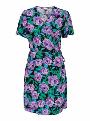 STAAR WRAP DRESS Pruple Roses