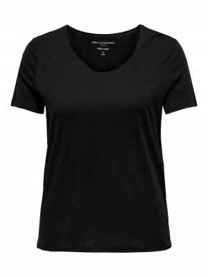 CARBONNIE LIFE SS V-NECK TOP 177911 Black