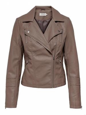 ONLGEMMA FAUX LEATHER BIKER OTW NOO S 239935 Walnut