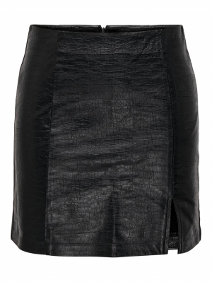 ONLDITTE FAUX LEATHER CROCO SKIRT O TW 177911 Black
