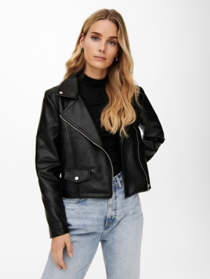 JDYETTA FAUX LEATHER JACKET OTW NOO S 177911 Black