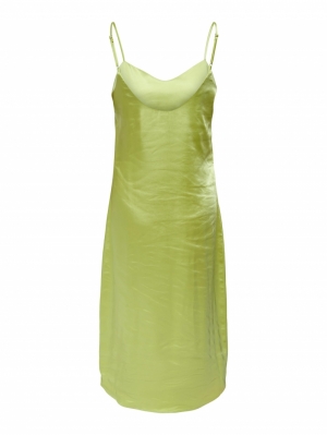 ONLMAYRA SLIP TIE SATIN DRESS WVN 178873 Celery G