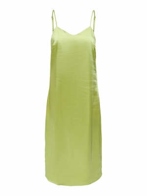 ONLMAYRA SLIP TIE SATIN DRESS WVN 178873 Celery G