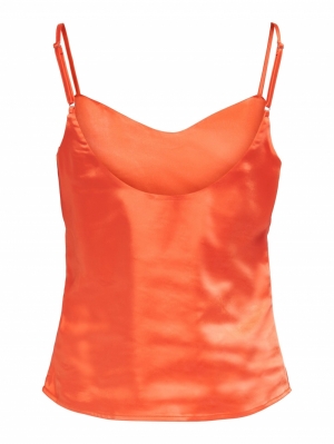 ONLMAYRA TIE SATIN SINGLET WVN 220410 Flame