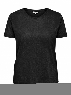 CARREX  SS V- NECK LUREX TOP ESS 177911 Black