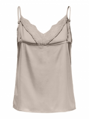 ONLVICTORIA SL LACE MIX SINGLET WVN 183118 Creme