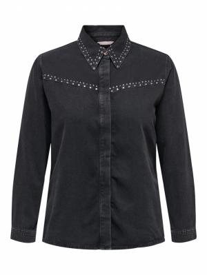 CARJOCELYN LS DECO DNM SHIRT CRO 177911 Black